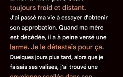 J’ai passé des années à haïr mon père jusqu’à ce que la lettre de ma mère révèle la vérité