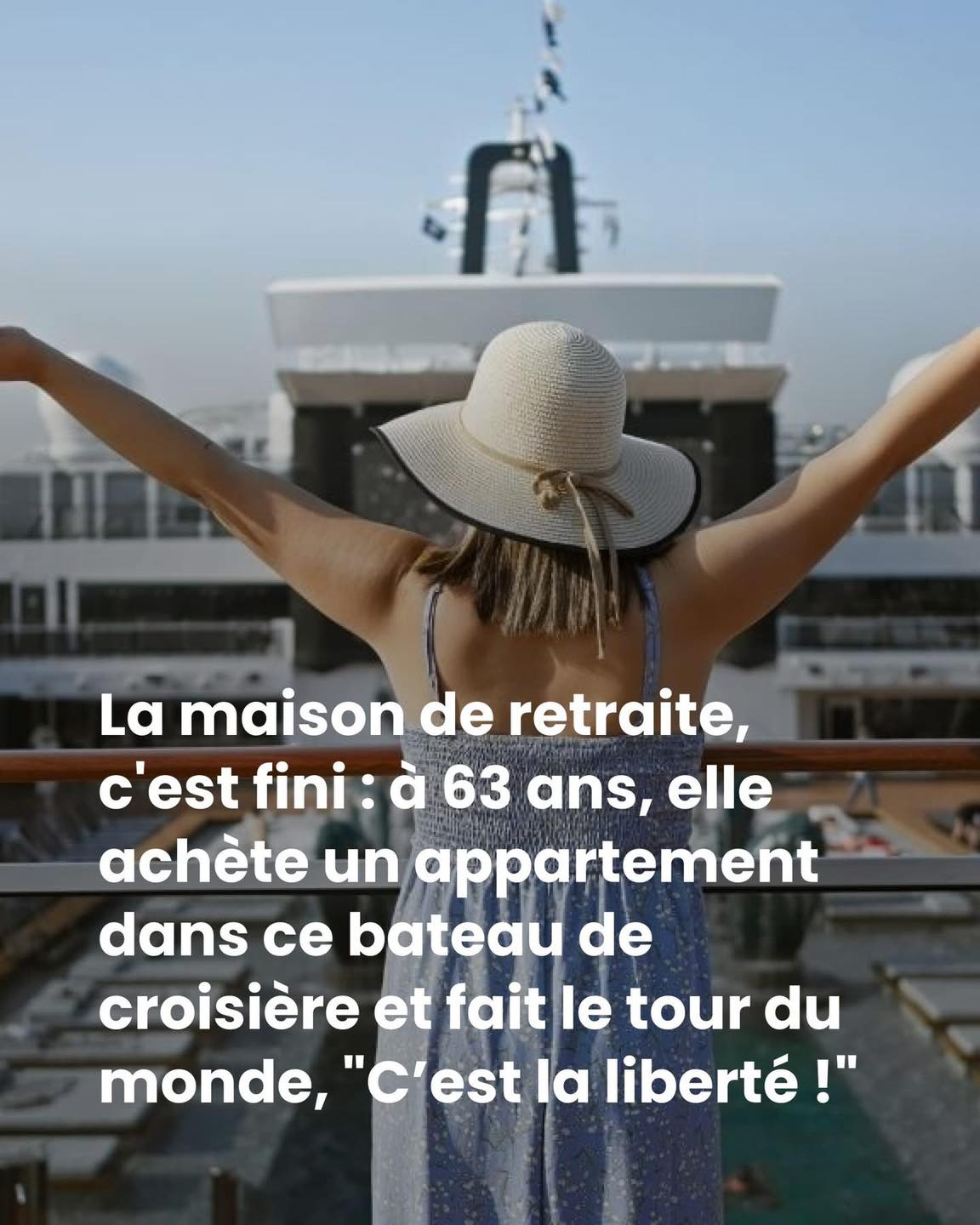 Bye-bye la maison de retraite : à 63 ans, elle achète un appartement dans ce bateau de croisière et fait le tour du monde, “C’est la liberté !”