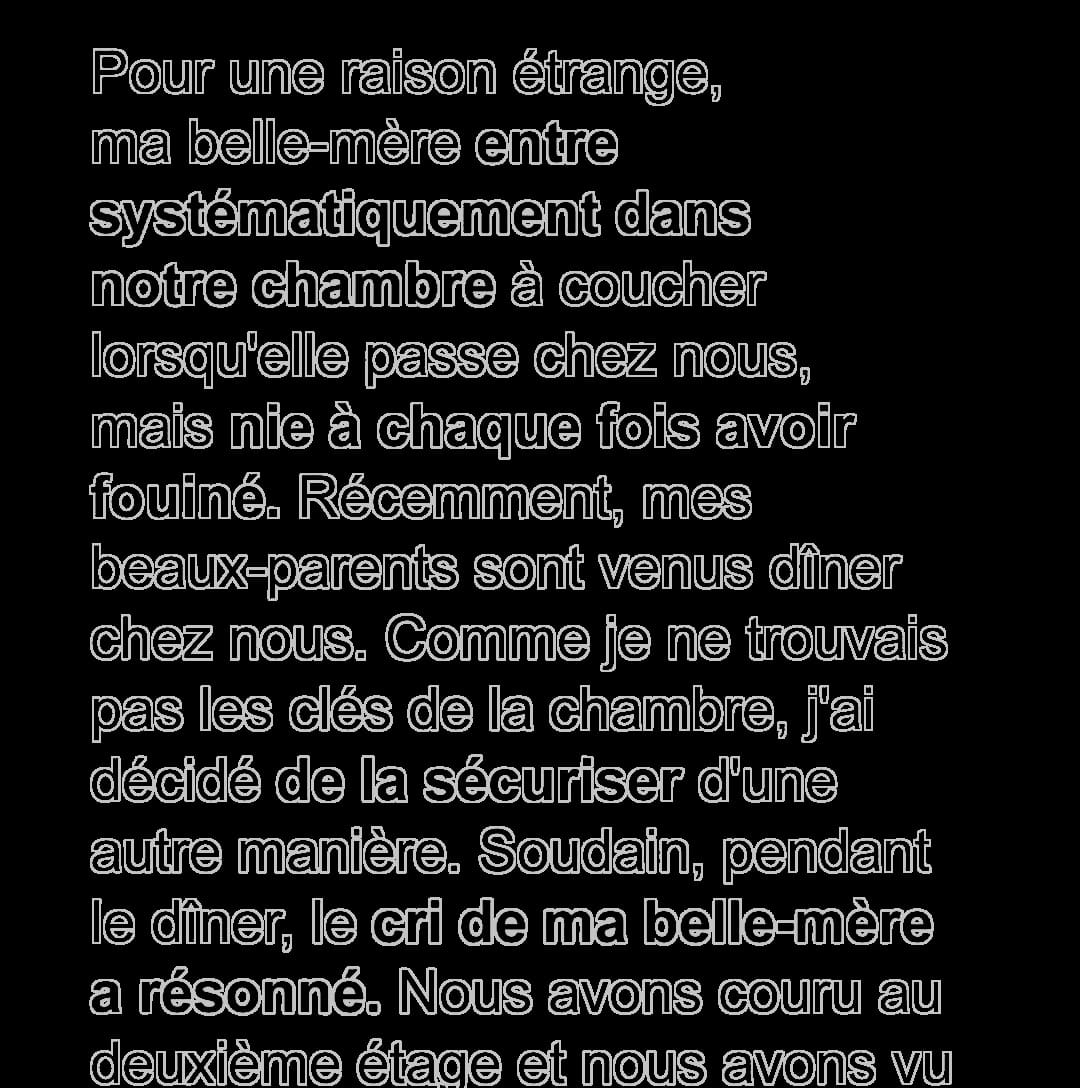 Ma belle-mère a essayé de fouiller dans ma chambre à coucher et a fini par crier et se sentir humiliée…