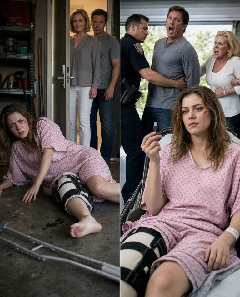 Je venais de rentrer de l’hôpital avec une fracture du fémur quand ma belle-mère m’a fait tomber mes béquilles. Je me suis étalée sur le parquet en hurlant de douleur, et mon mari m’a attrapée à la gorge en chuchotant : « Maman veut la chambre parentale, alors tu dormiras dans le garage. »