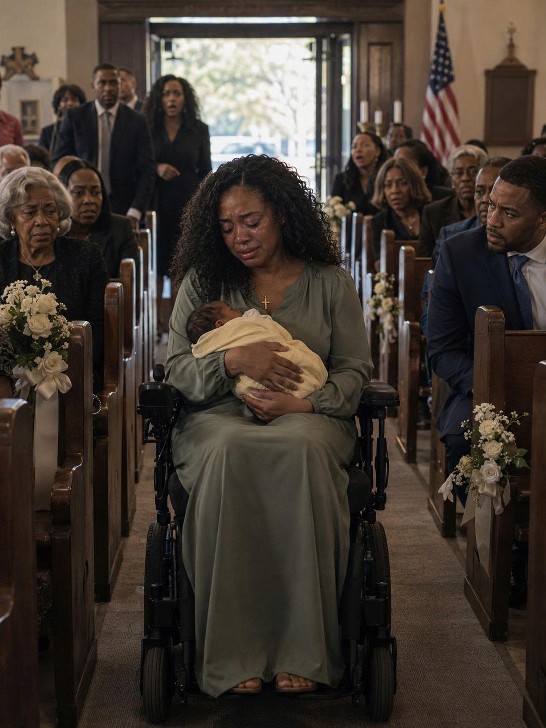 Pendant la cérémonie de mes vœux de mariage, une femme en fauteuil roulant est entrée avec un bébé dans les bras et a dit : « S’il vous plaît, écoutez-moi avant de l’épouser. »