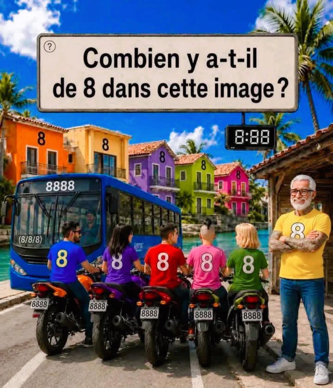 🧠 Combien de chiffres 8 se cachent dans cette image ?Clic le lien pour solution 👇🙀