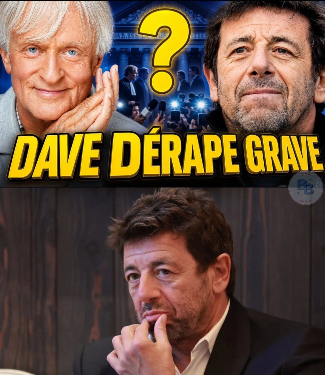 Affaire Patrick Bruel : La déclaration choc de Dave qui scandalise le public et embrase les réseaux sociaux — L’affaire Patrick Bruel prend un tournant totalement imprévisible et Internet est en train d’exploser. Alors que le chanteur affronte une tempête judiciaire sans précédent suite aux accusations graves de plusieurs femmes, c’est l’intervention choc de son ami Dave qui met le feu aux poudres. En voulant prendre sa défense publiquement, Dave a prononcé une phrase qui ne passe pas du tout auprès de l’opinion publique. Entre indignation générale et malaise profond dans le milieu du show-business, cette sortie médiatique ultra-sensible soulève une question cruciale : jusqu’où les proches peuvent-ils aller pour protéger une star ? Découvrez les détails troublants de cette déclaration qui secoue la France entière dans les commentaires.