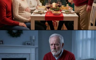Le soir de Noël, j’ai tenu la main de mon mari et murmuré : « Je vais être maman. » Un silence de mort s’est abattu sur la table. Mon beau-père s’est levé d’un bond et m’a pointée du doigt : « Toi et cet enfant, vous n’avez pas votre place dans cette famille ! » Je n’ai pas pleuré. J’ai simplement posé un cadeau devant lui et dit : « Alors, ouvre-le après mon décès… »