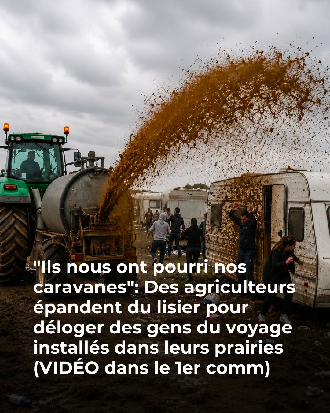 Les gens du voyage ne voulaient pas partir, un agriculteur utilise un taureau pour les déloger