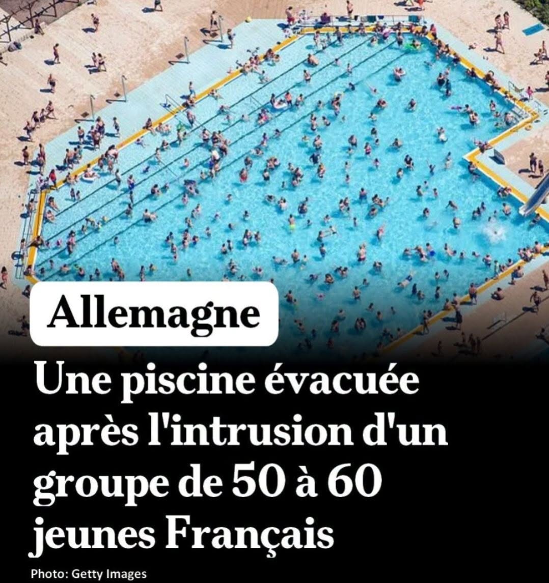 Allemagne : une piscine évacuée par les forces de l’ordre après l’intrusion de plusieurs dizaines de Français