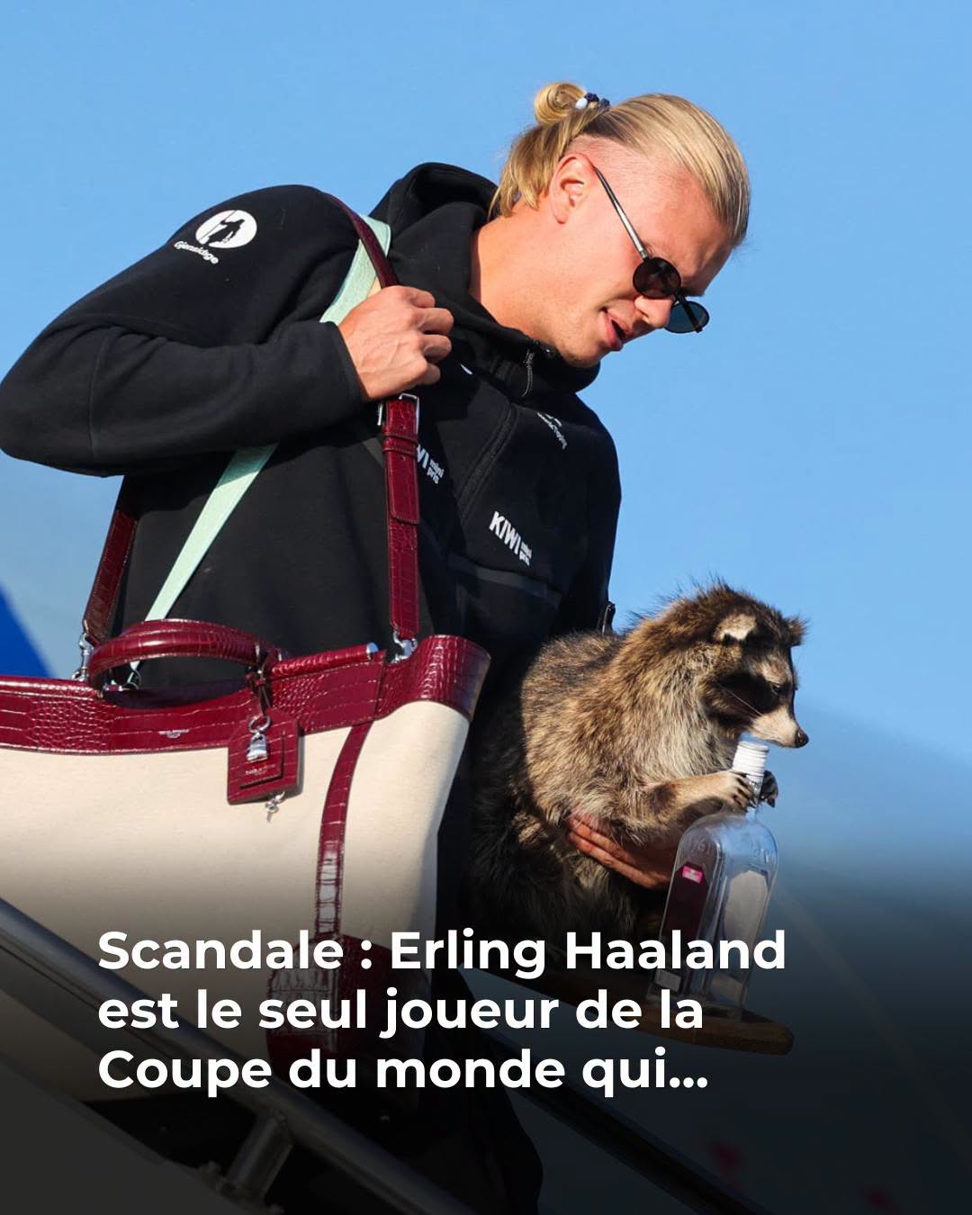 Erling Haaland revient de la Coupe du monde avec… un raton-laveur empaillé