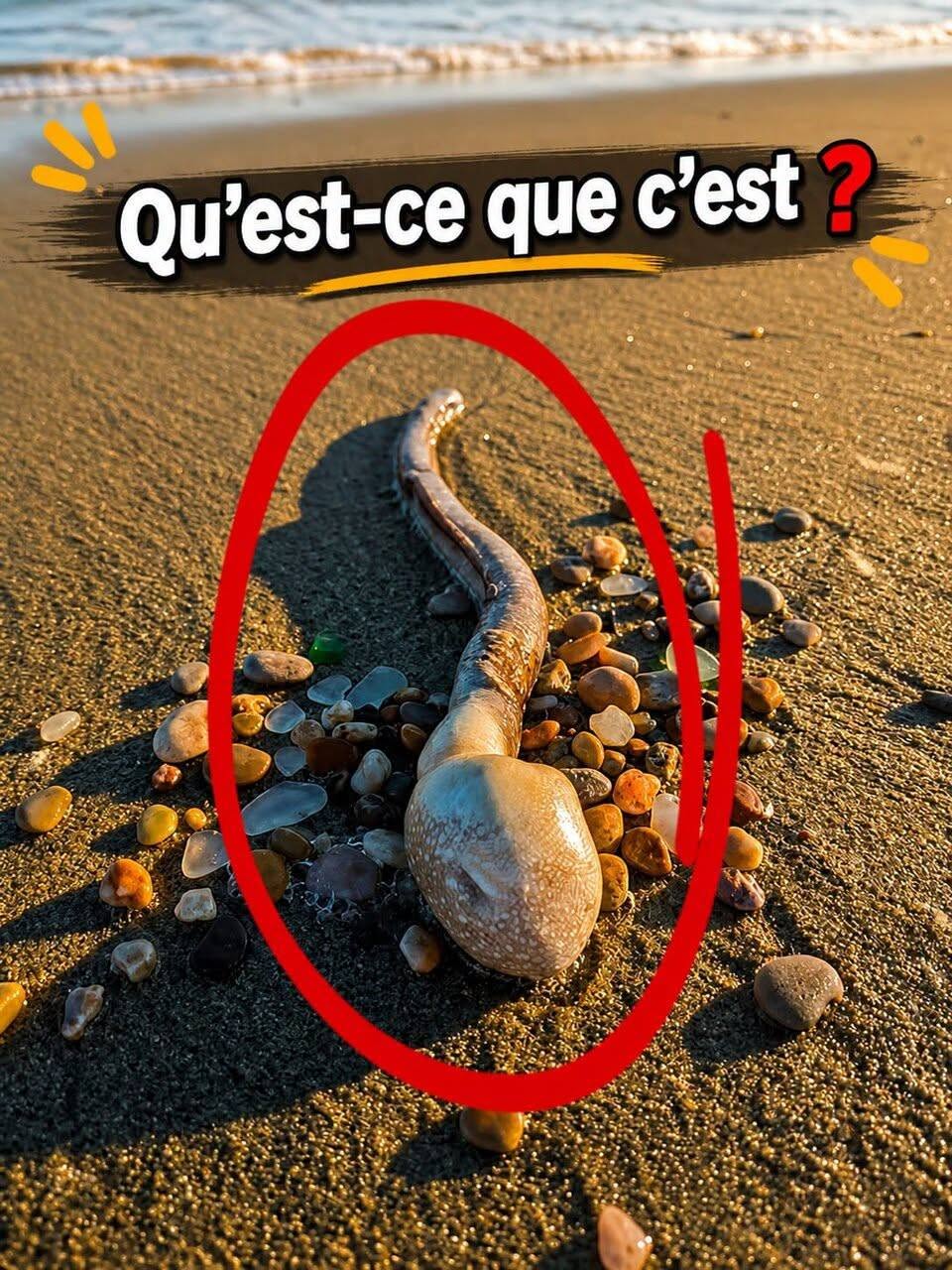 En promenant le chien, nous avons trouvé ceci sur la plage.