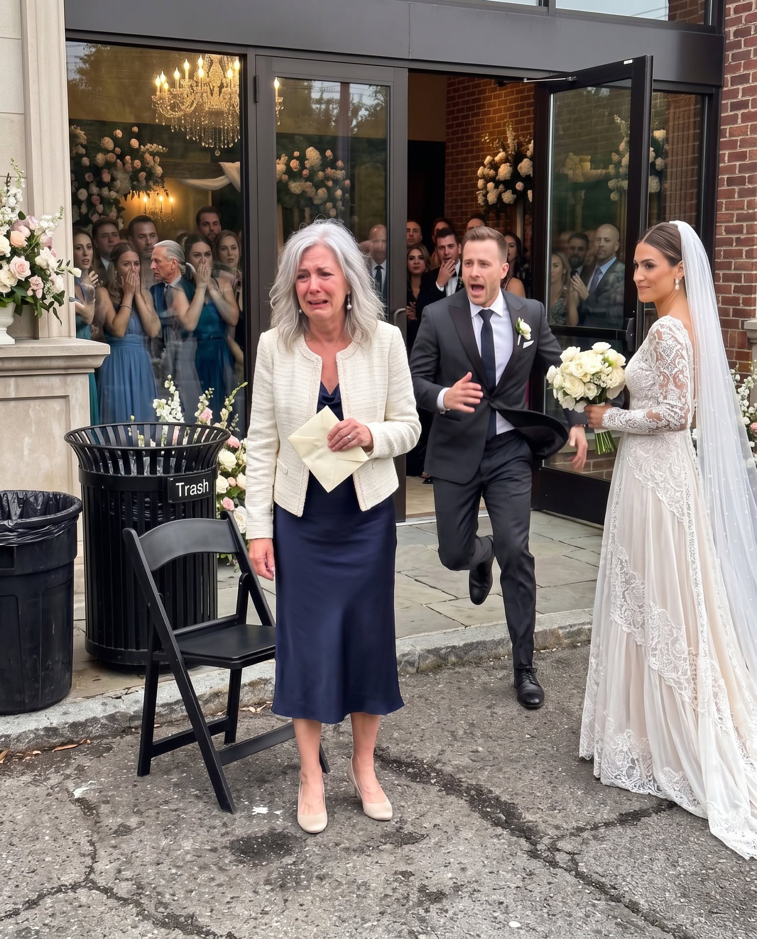 Au mariage de mon fils, j’ai trouvé ma place dehors, près des poubelles. La mariée a souri d’un air narquois et a dit : « Apparemment, tu ne comptes pas. »