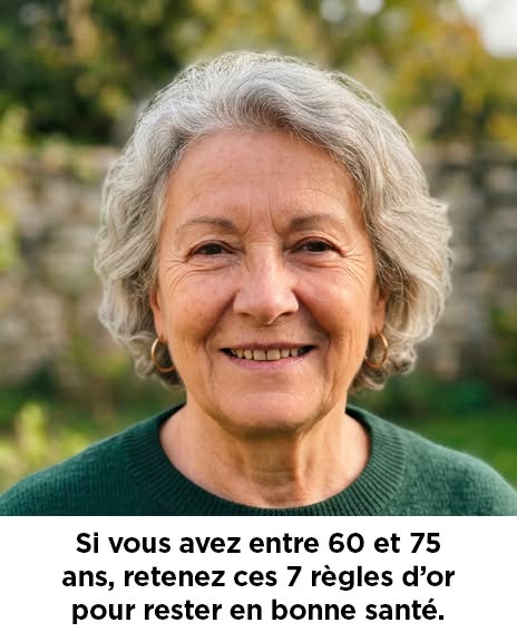 Si vous avez entre 60 et 75 ans, prenez note de ces 7 règles d’or pour rester en bonne santé. Je vous les dévoilerai dans les commentaires. 👇