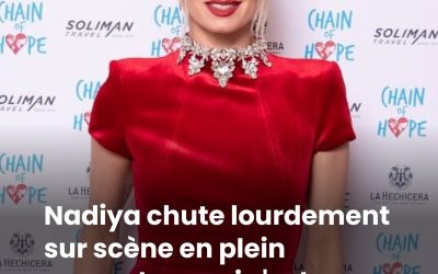 Nadiya chute lourdement sur scène en plein concert, ce qui s’est passé juste après rassure ses fans