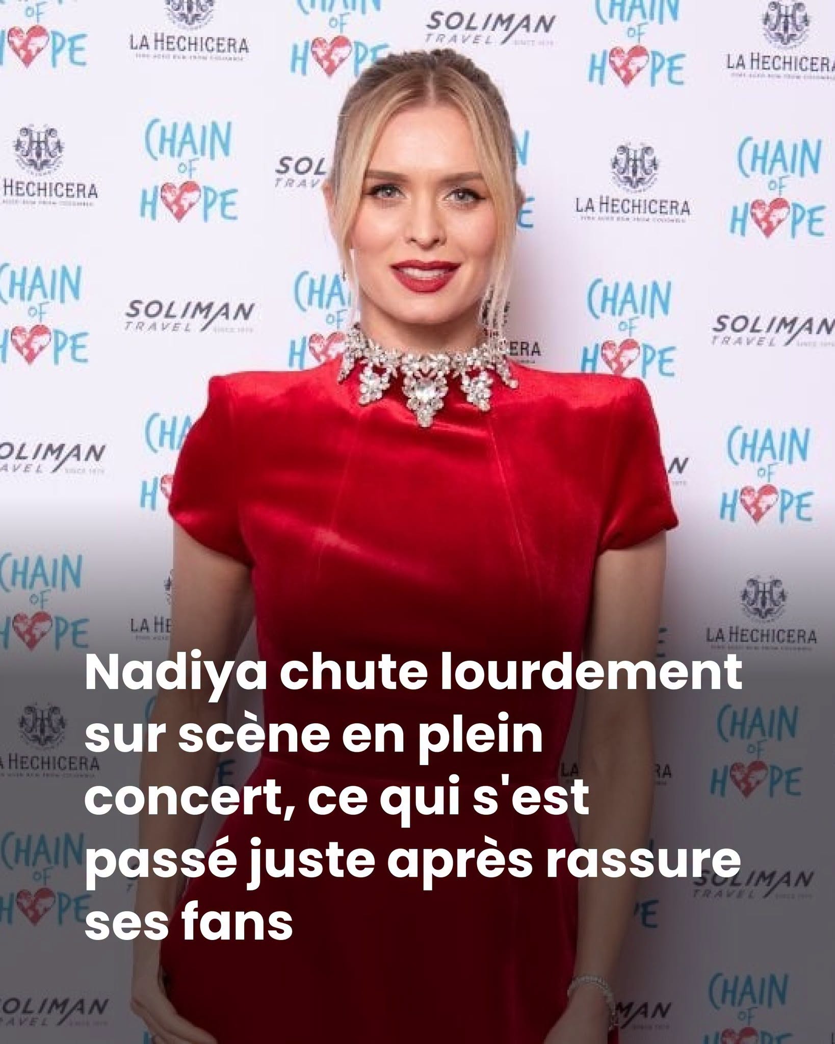 Nadiya chute lourdement sur scène en plein concert, ce qui s’est passé juste après rassure ses fans