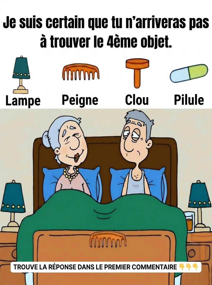 Peux-tu trouver les 4 objets cachés … La plupart des gens en ratent un